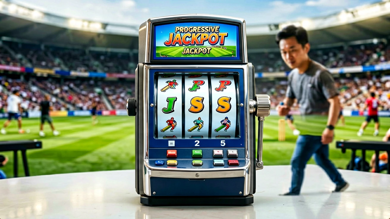 Progressive jackpot meter ဘုတ်ပေါ်တွင် Mini, Minor, Major, Mega အဆင့်များ တိုးမြင့်နေသည့်ရှုခင်း